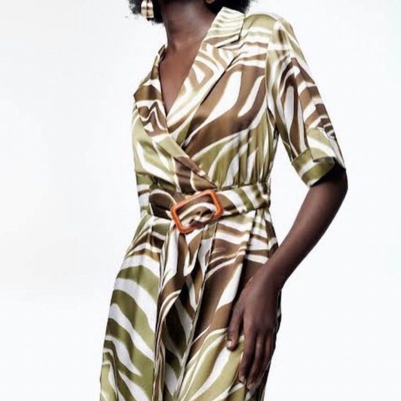 ZARA ANIMAL PRINT SHIRT DRESS- M - Picture 1 of 7